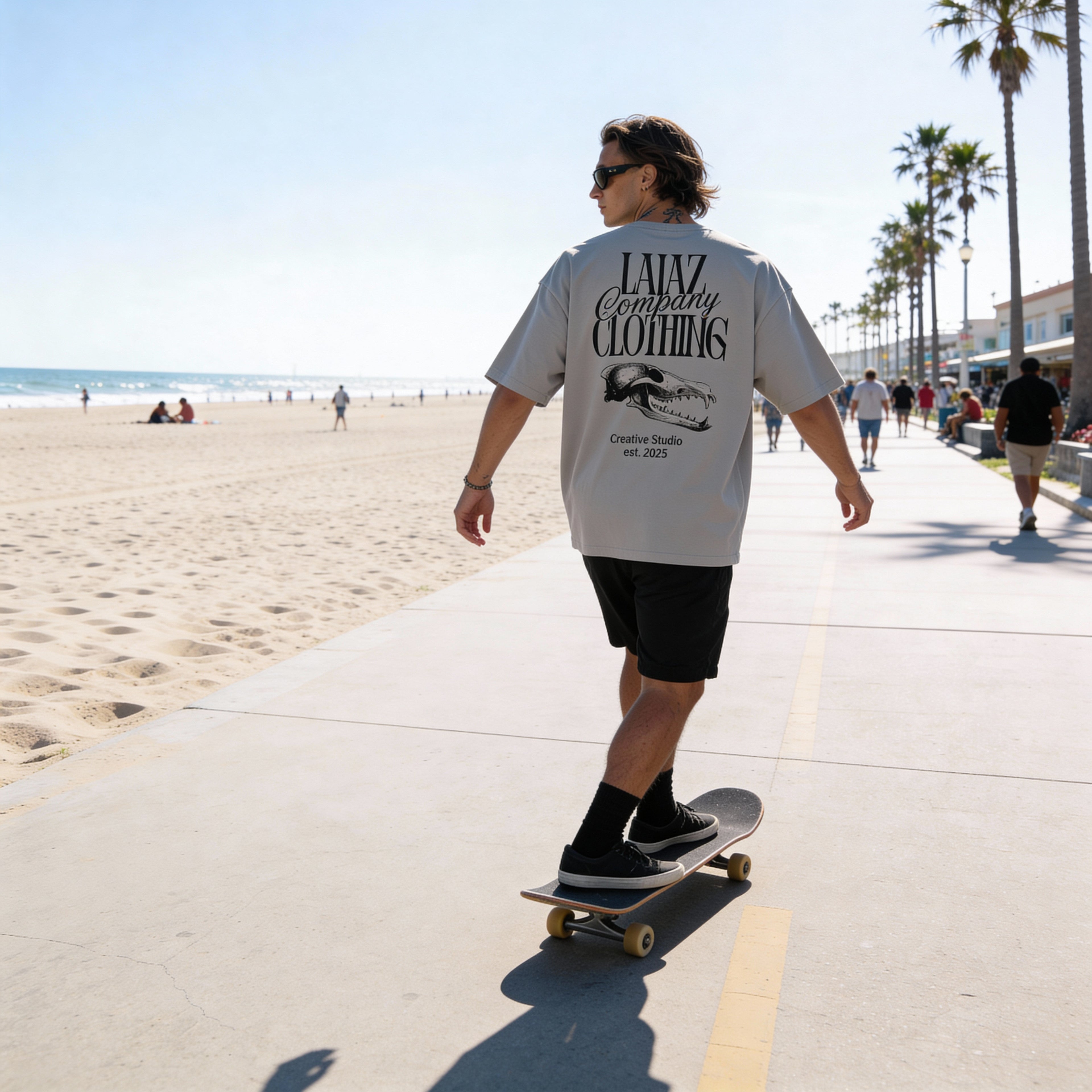 LAJAZ Monochrome Skull Tee